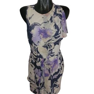 Mexx Sleeveless Pastel Floral Dress with Pleat Details